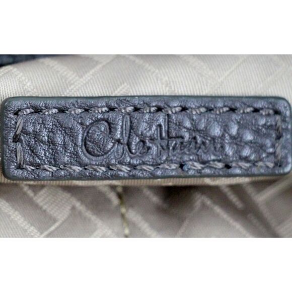 LARGE Cole Haan GRAY GENUINE LEATHER TOTE TOP HANDLES SHOULDER BAG HANDBAG PURSE - Picture 9 of 13